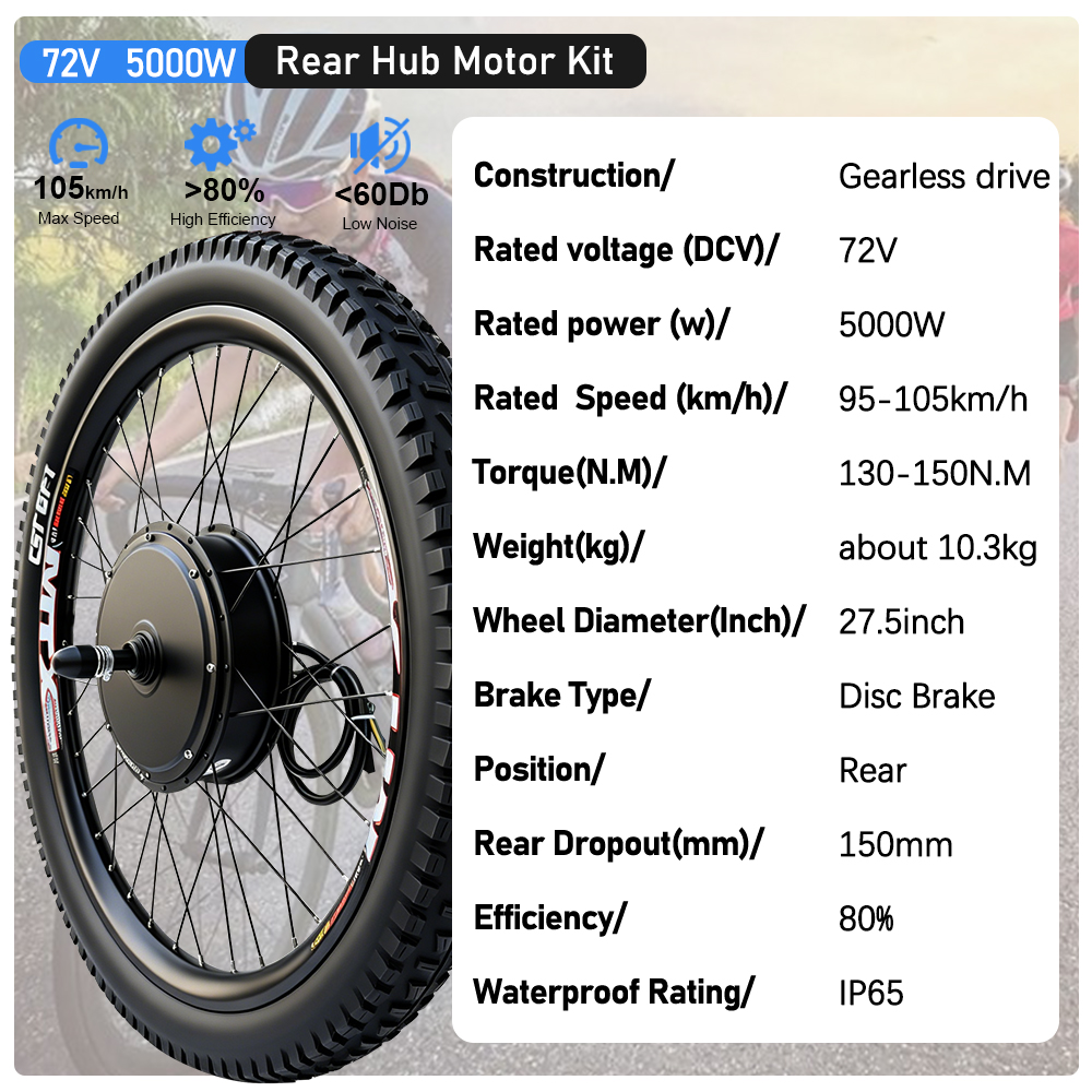MTX Electric Bike Conversion K - 5000W Hub Motor Kit 72V 评论和价格
