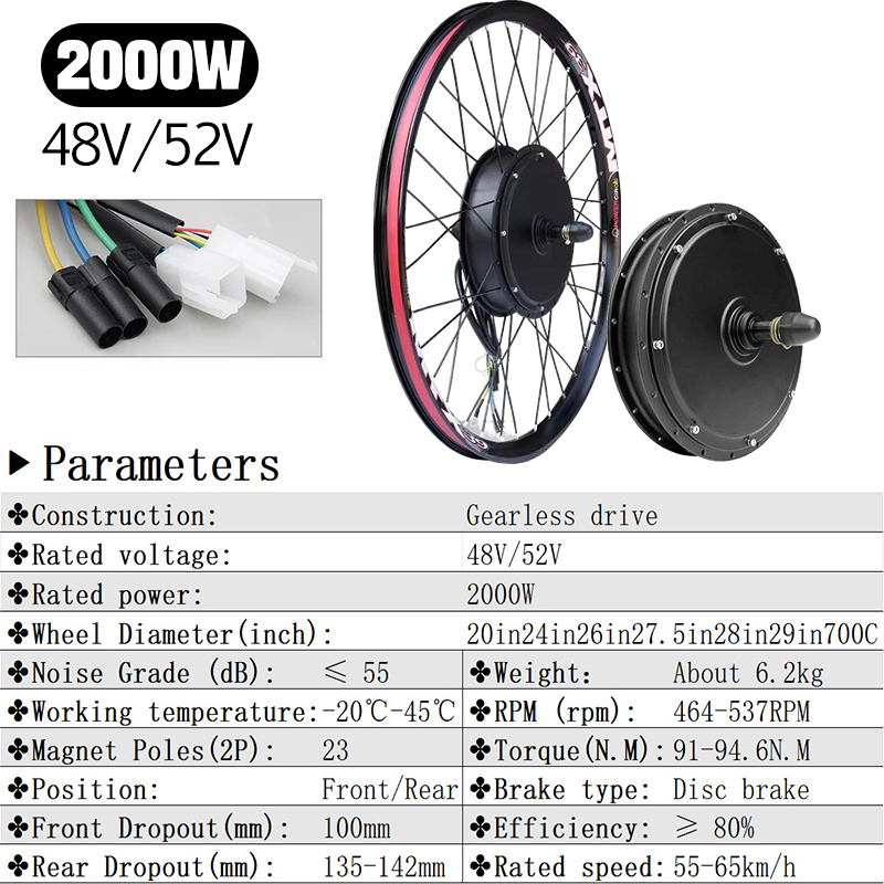 72V 5000W Ebike Kit with S966  - 5000W Hub Motor Kit 72V 评论和价格